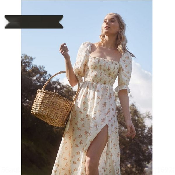 

r008reformation summer new women's hipster printed floral r008reformation summer new dress women's hipster printed floral dress 64, Black;gray