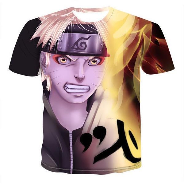 

japan anime summer o -neck daily 3d print shirts plus size horror harajuku men clothing