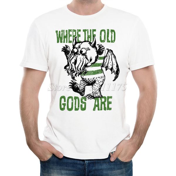 

2019 мужская новая мода where the old gods отпечатаны футболка summer прохладный дизайн tops высокого качества мягкий tee