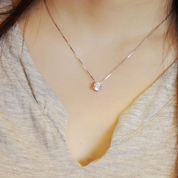 

choker эстетической девушки кристалл цепи ожерелья женщины серебро цвет классической простое кулон ожерелье ювелирных изделия lovers kpop, Silver