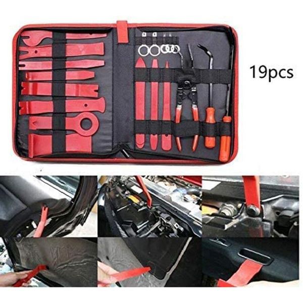 

19pcs/set trim clip fastener remover car radio door panel installer tools kit outdoor anti-resistance repairing parts