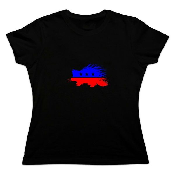 

libertarian party porcupine women's novelty t-shirt slogans customized tee shirt