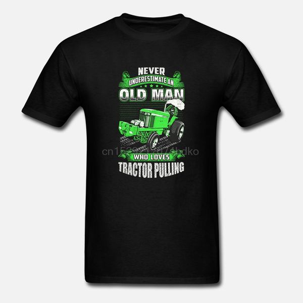 

old man tractor pulling - never underestimate an who tagless tee t-shirt