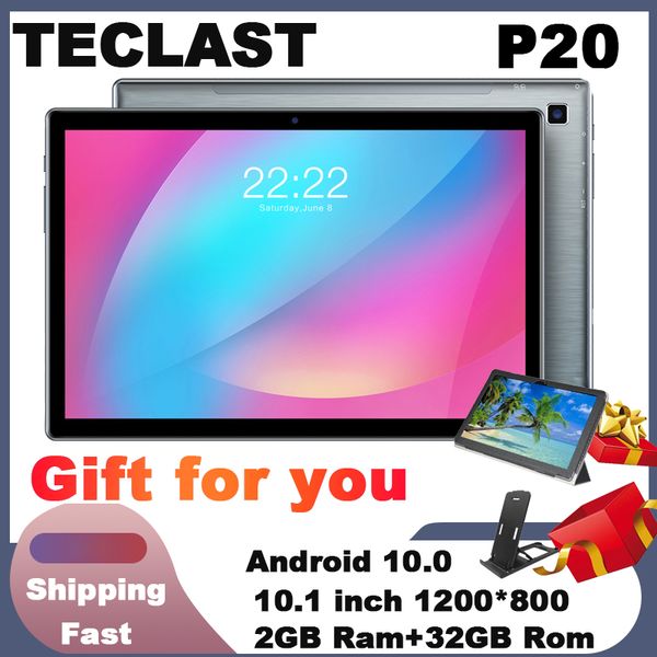 

teclast p20 tablets quad core 10.1 inch ips 1280*800 2gb ram 32gb rom gps type-c android 10.0 6000mah tablet pc