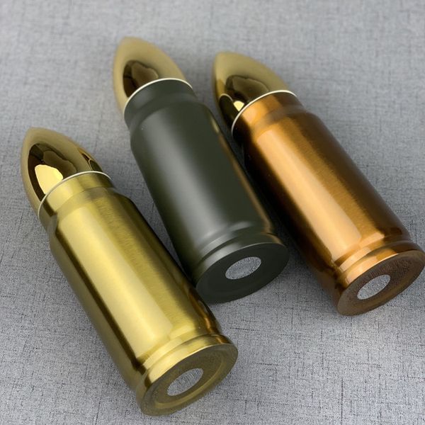 

bullet shape bottles thermos stainless steel vacuum cup military missile cup tea coffee drinking mug 350ml flasks bottle drinkware hhe1342