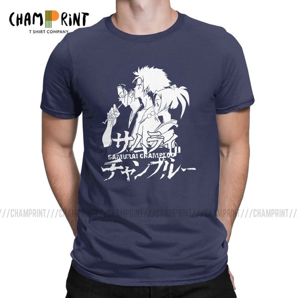 

men's samurai champloo mugen japan anime t shirt cotton clothes casual short sleeve round neck tee shirt plus size t-shirts