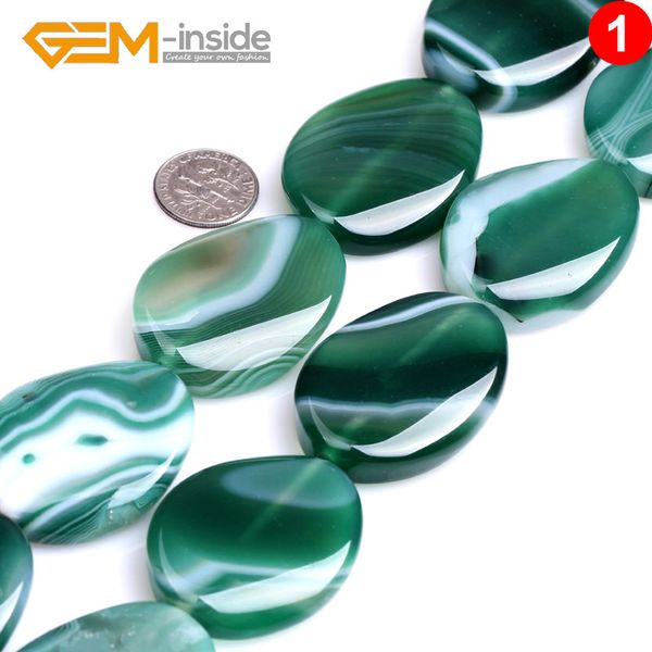 

other 30x40mm 25x45mm 20x30mm oval red green blue black banded agates bead natural stone loose beads for jewelry making diy strand 15"