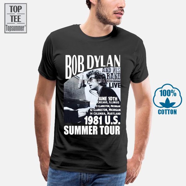 

fashion t shirts short sleeve funny crew neck mens bob dylan 1981 us summer tour t shirt