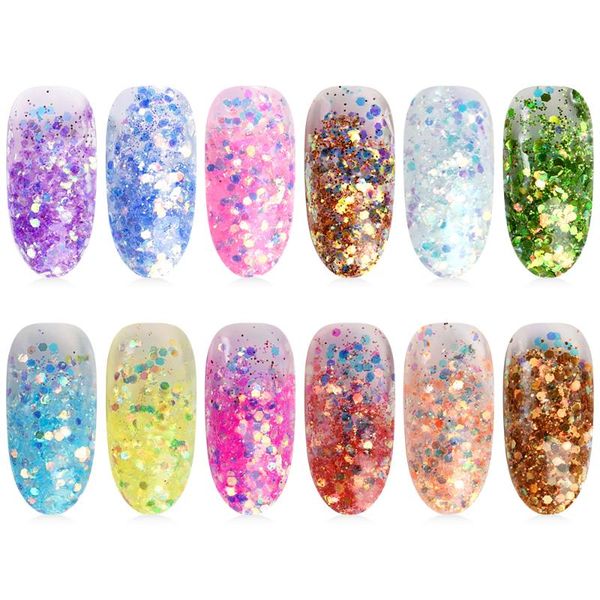 

nail glitter rolabling gloss powder dust pigment art manicure decorations nails accessories tool beauty, Silver;gold
