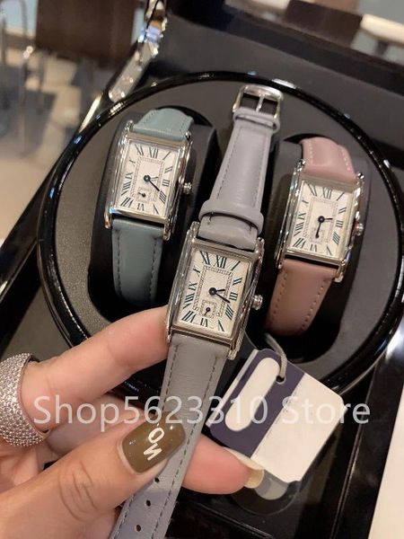 

romantic light color series multifunction satch zircon quartz wrist watch roman clock female geometric rectangular watch, Slivery;brown