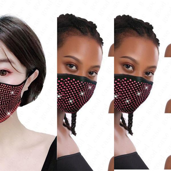 

многоразовый моющийся bling моды маски алмазный рм2,5 face shield вс дрель блестящая face cover mouth1