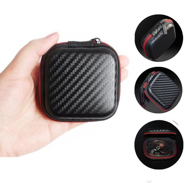 

eva black fiber zipper earbuds hard headphone case storage carrying pouch bag sd card hold earphone box portable carry headset cover hot