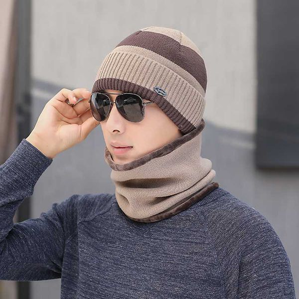 

gj3117 wool scarf hats winter beanies soft for mens black warm breathable wool knitted winter hat letter double layers caps, Blue;gray