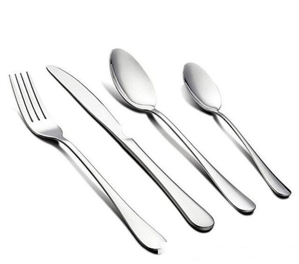 

4 piece stainless steel flatware tableware set mirror polished knife tablespoon teaspoon fork set dishwasher safe