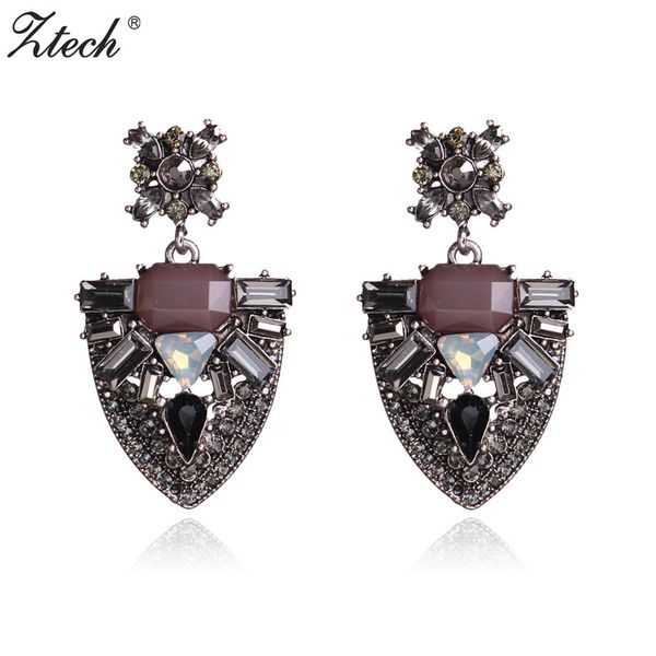 

dangle & chandelier ztech water drop crystal earrings wedding women long hanging statement jewelry handmade boho accessories gifts, Silver