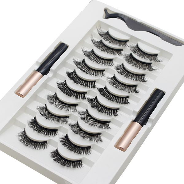 

magnetic lahes set 10 pairs magnetic eyeliner& tweezer criss cross lashes k1-k5 dropshipping fast delivery