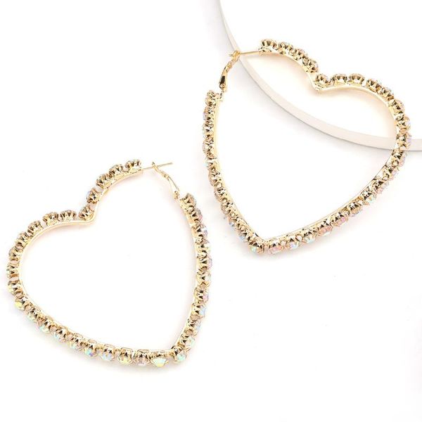 

fashion new irregular metal heart-shaped earrings, ladies exaggerated atmosphere, popular temperament jewelry accessories, Golden;silver