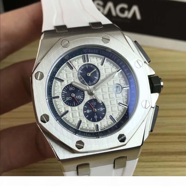 

movement watche shigh-quality men's watch, six-hand classic automatic machine, 316 xin stainless steel, rubber strap, Slivery;brown