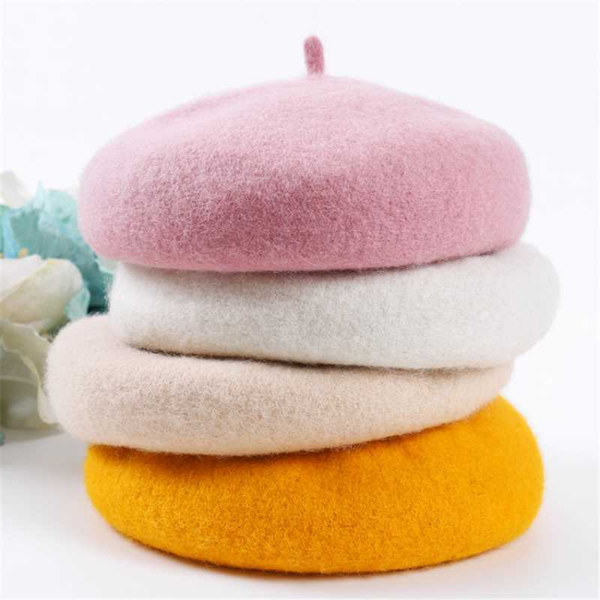 

berets lady winter hat painter style women wool vintage solid color caps female bonnet warm walking cap, Blue;gray