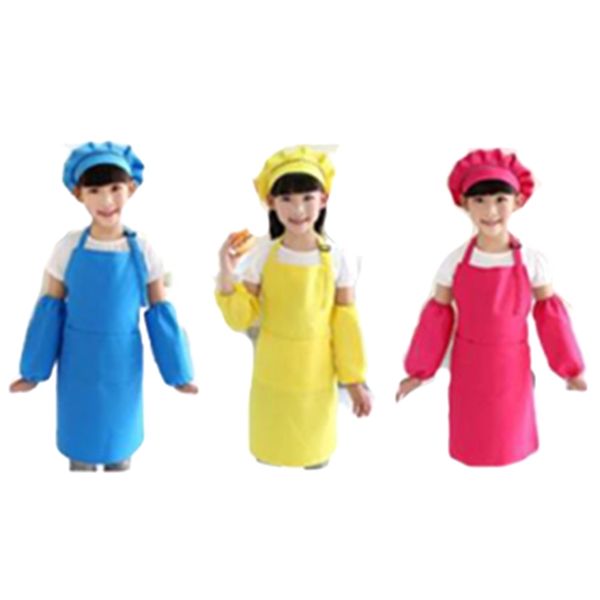 

6 piece children's chef hat apron set, boy and girl apron children adjustable cotton kitchen belt