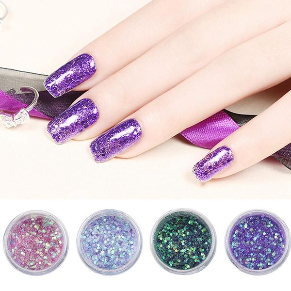 

nail glitter 1 box 10ml mixed sequins powder hexagon shape dust for tips uv gel polish art sparkles paillettesma-03#, Silver;gold