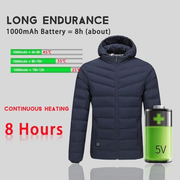 

usb heater hunting jacket heated jacket heating winter clothes men thermal outdoor coats hiking climbing, Blue;black