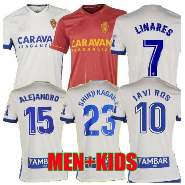 

kids kit 20 21 real zaragoza home away soccer jersey 2020 2021 zaragoza real saragossa borja iglesias pombo football shirts, Black;yellow