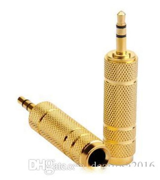 

5 pcs/lot 3.5 turn to 6.5 audio adapter converter guitar to mic male to female