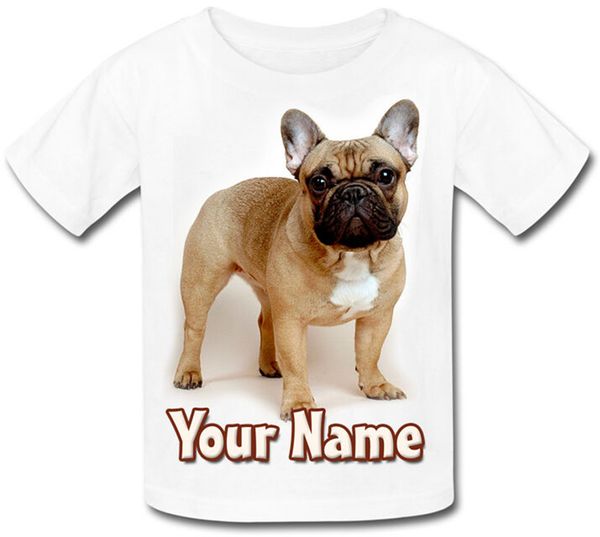 

french bulldog fawn tan personalised named kids t-shirt - great gift tee shirt