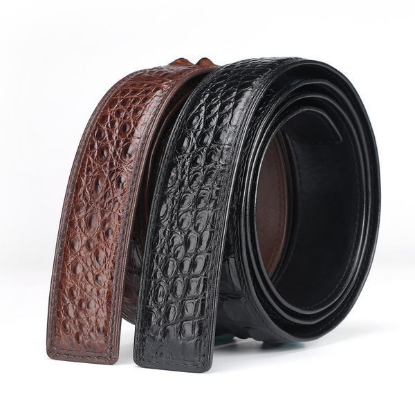 

thailand real crocodile leather men casual belts high quality, Black;brown