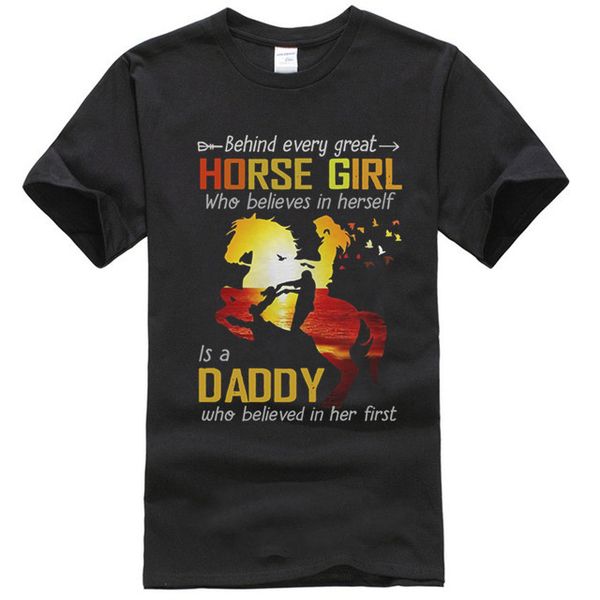 

для женщин за каждым великим лошадь девушка, считает папа подарки t-shirt