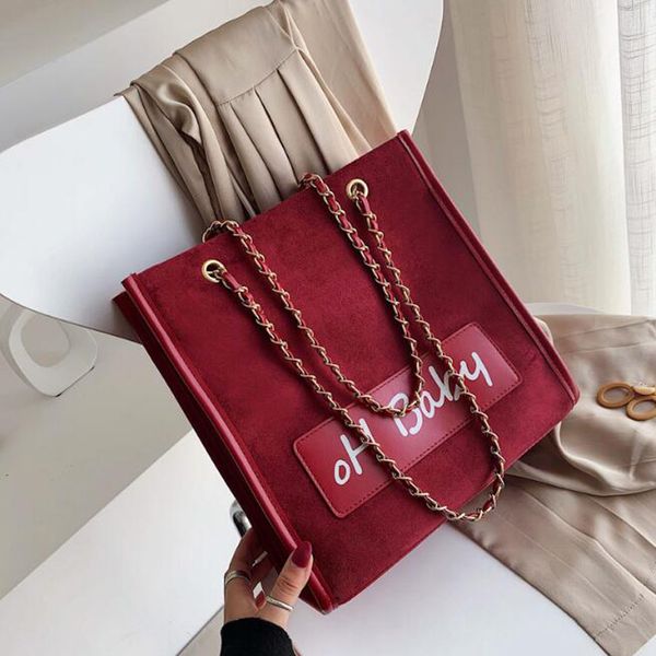 

large capacity shoulder bag women handbags ladies wild plush bag chain for female messenger travel tote