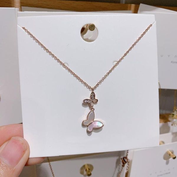 

charm gold plated with zirconia butterfly necklace, Silver