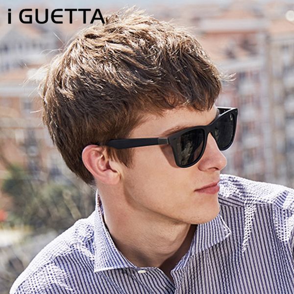 

i guetta sunglasses men square driving sunglass men night vision pchromic sun glasses uv400 iyja487, White;black