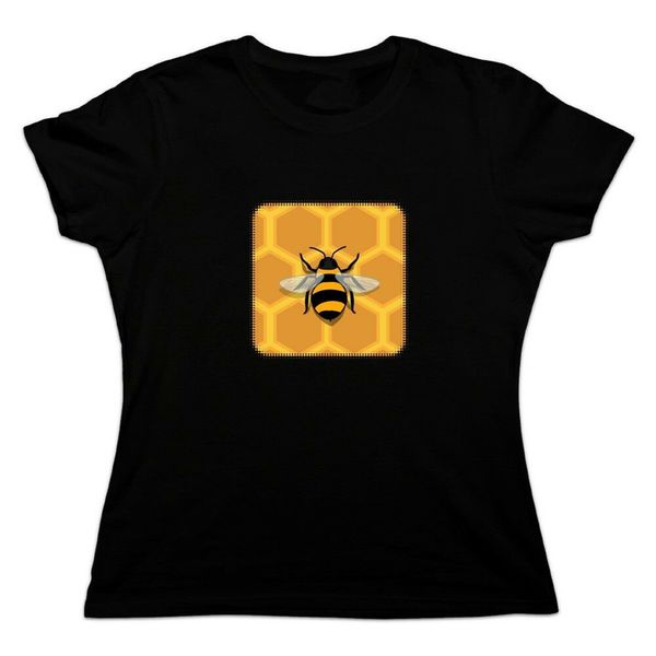 

пчела на honeycomb женщины новизна футболка top quality tee shirt