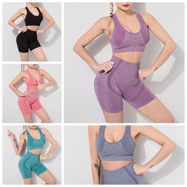 

new seamless gym shorts yoga shorts set women sports gym high waist sport yoga set activewear women fitness exercise sets, White;red