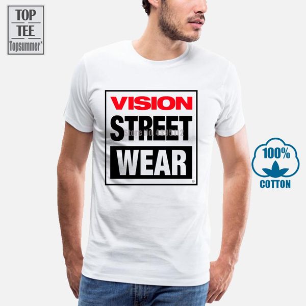 

new vision street wear скейтборд пользовательский мужской белый t-shirt tee