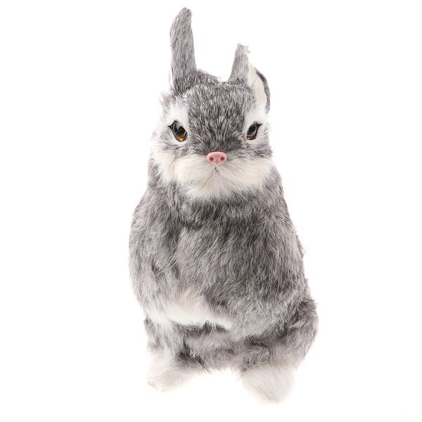 

vivid crouch rabbit model simulation plush animal teaching toy