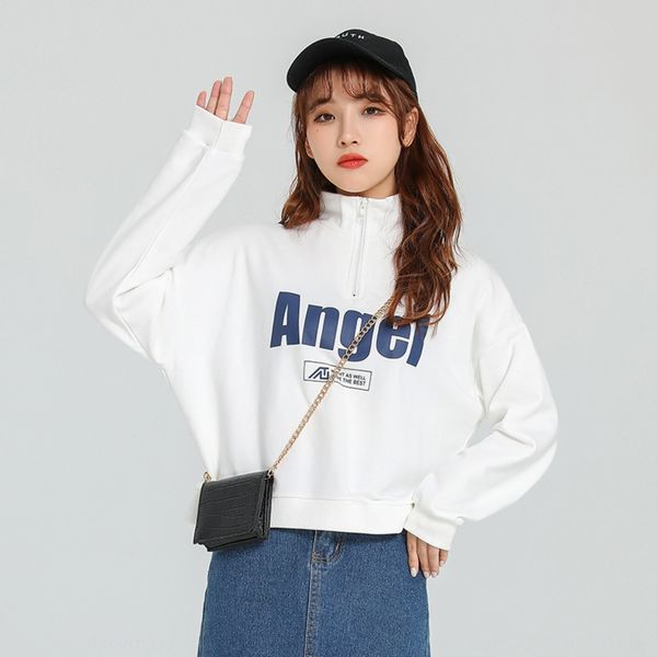 

2020 autumn new women's fashion fried street slimming fashion brand women's thin printed coat sweatersweater sweater loose coat ob, Black