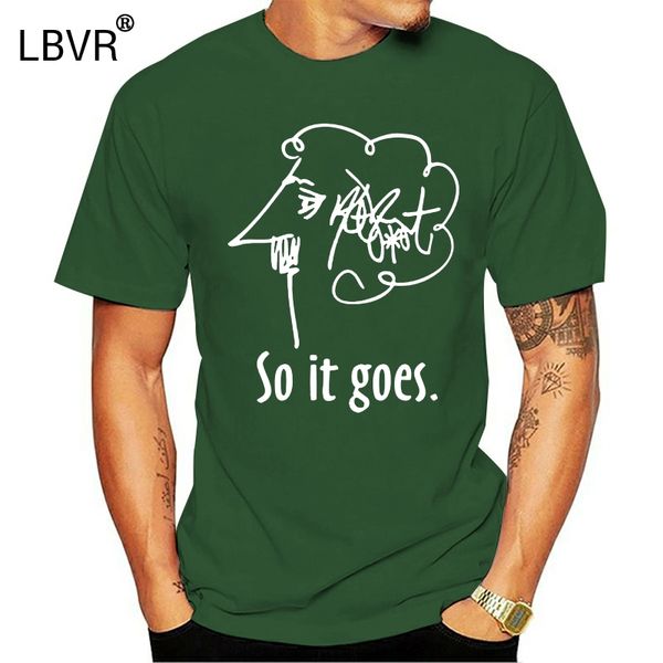 

курт воннегут голова и подпись so it goes t-shirt