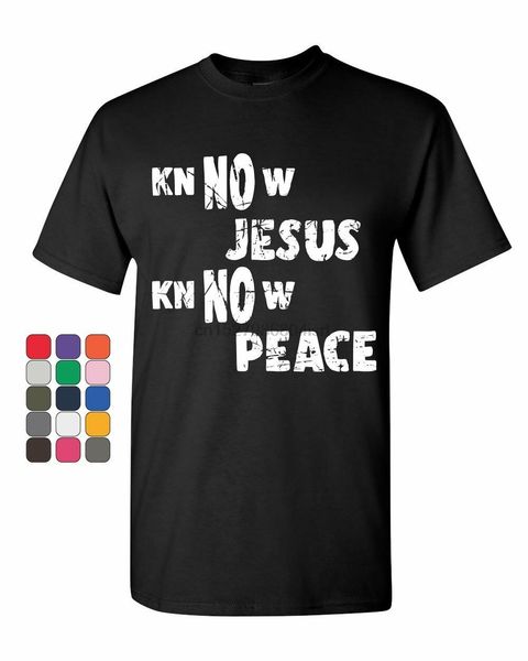 

know jesus know peace t-shirt religion christian catholic faith mens tee shirt