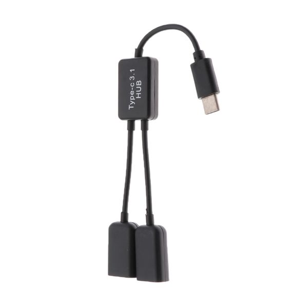 

2 in 1 type c to dual usb adapter power charger otg cable splitter adapter