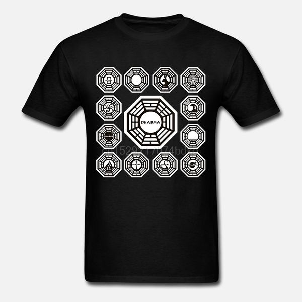 

new popular dharma initiative men black t shirt size s 4xl