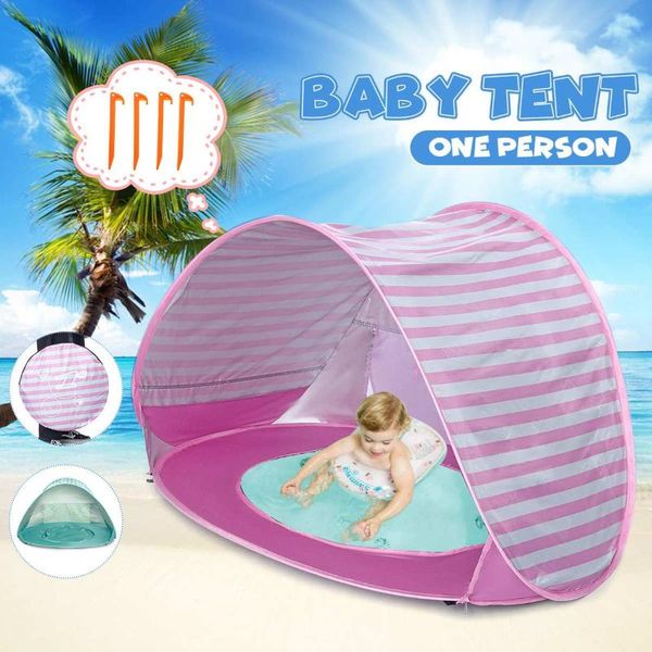 

tents and shelters uv-proof portable tent camping hiking beach sun shelter infant baby kid children toy pool water playing awning