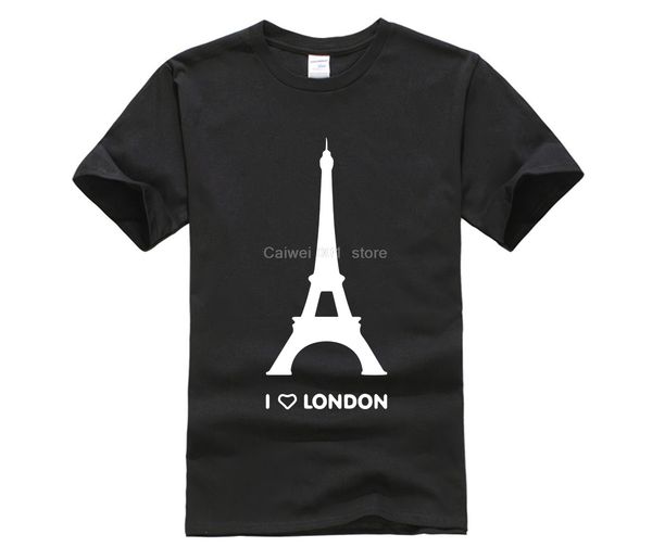 

горячие мужская весело случайной печать футболка i love london смешная эйфелева башня романтической дизайн мода homme хлопок мягкая hipster
