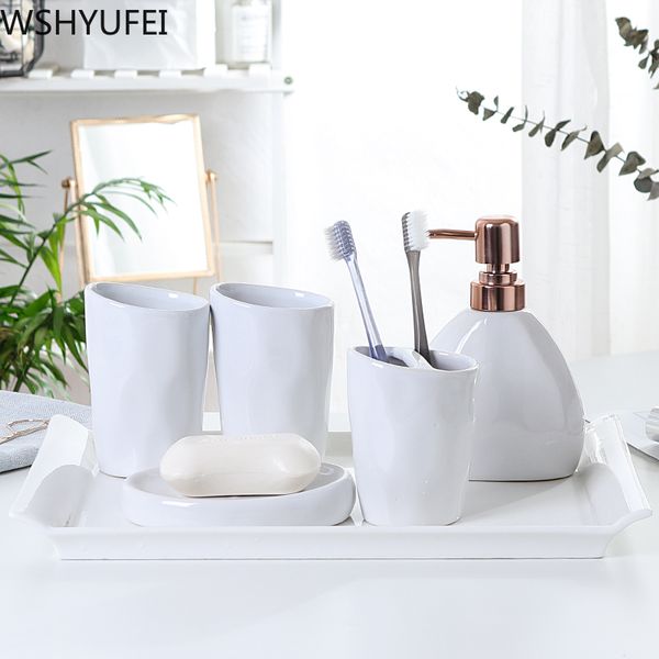 

bath accessory set nordic simple dumb white ceramic bathroom accessories suite couple mouthwash cup decoration supplies