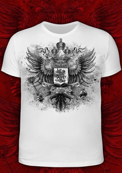 

россии co хлопка рук футболка - символика российской федерации эмблема прохладной повседневных гордости майка мужчины унисекс мода
