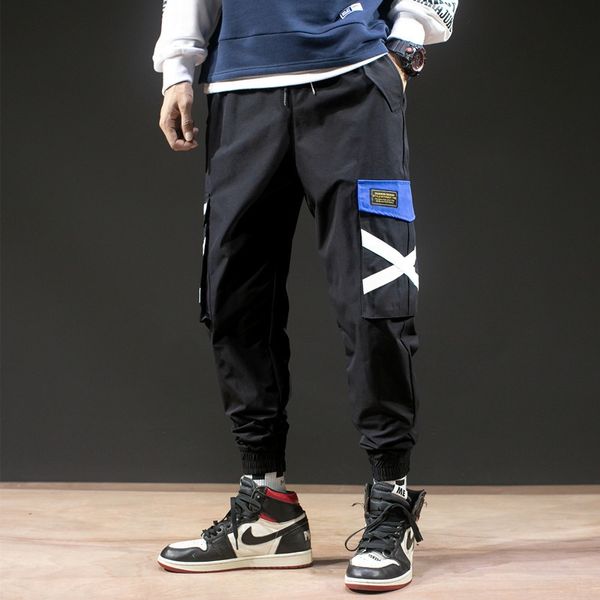 

lianxu одежда 2020 осень новых мужских гарема большого карман свободных леггинсы модных мужских узкие брюки узкие брюки 1vvag, Blue