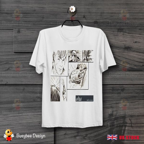 

t shirts fashion 2019 a-ha take on me classic 80s music video norwegian retro t shirt crew neck men short-sleeve