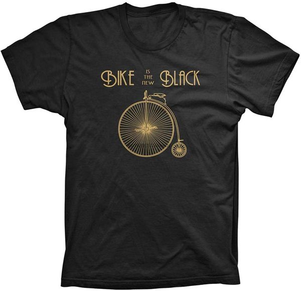

bike is the new black funny hipster cycling shirts festive plus size tee shirt